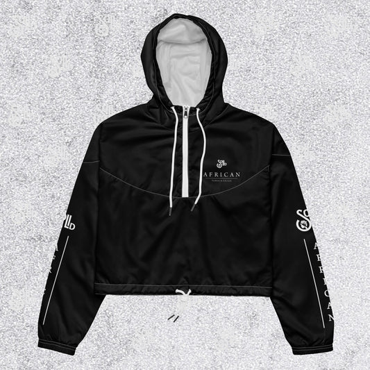 Women’s Black Cropped Windbreaker