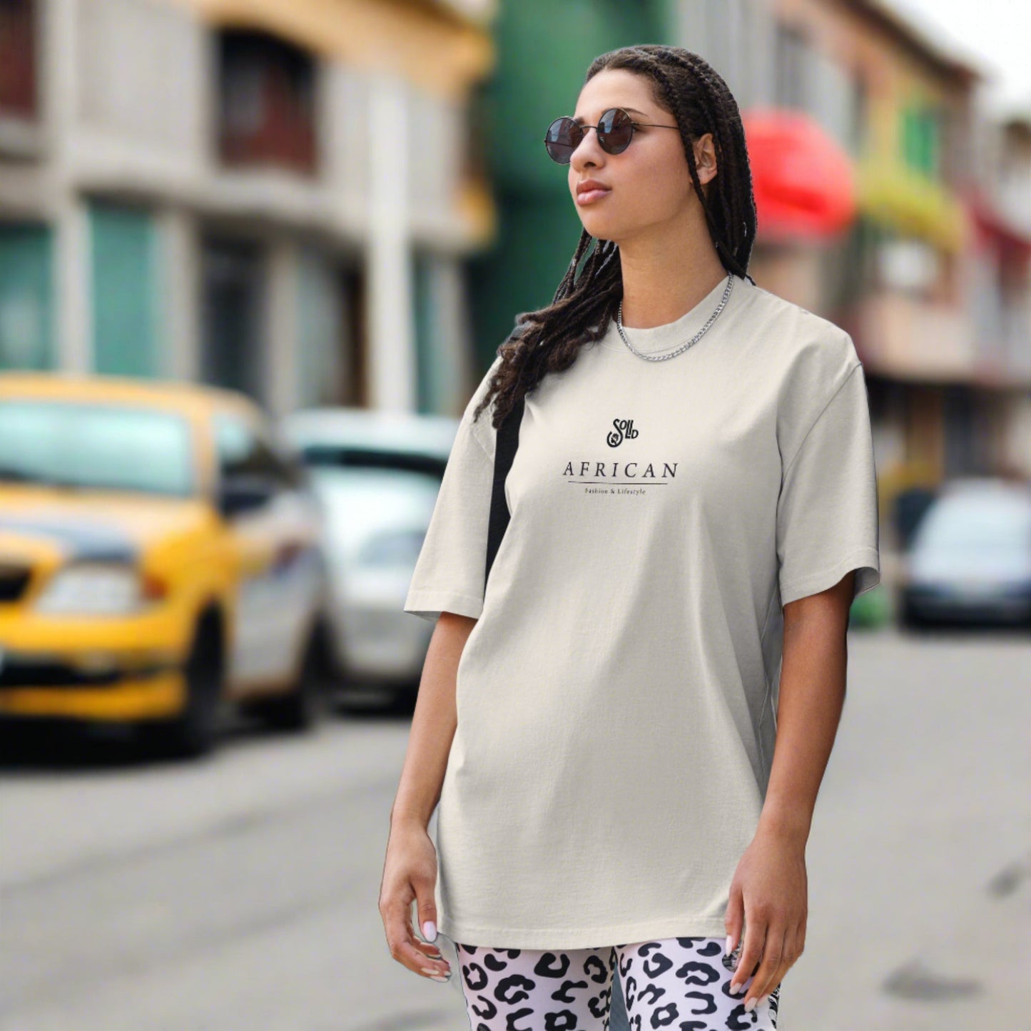 Solid African Oversized faded T-shirt